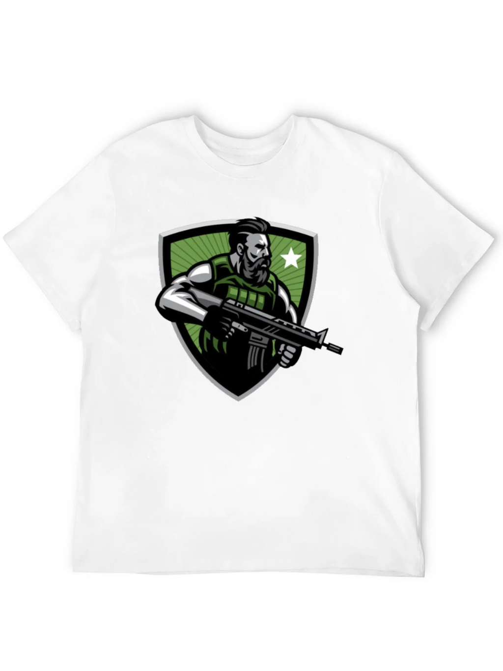 Tactical Soldier Graphic Tee - Black