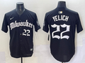Men's Milwaukee Brewers Christian Yelich #22 Black Replica Team Jersey