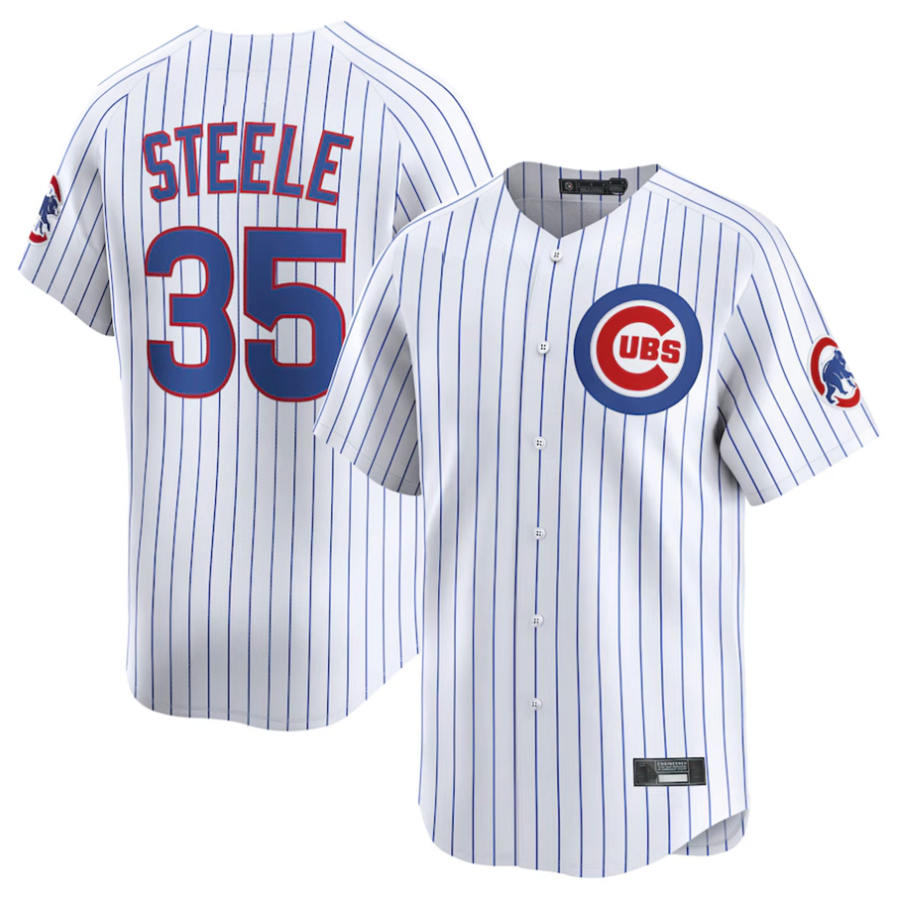 #35 Justin Steele Player C.Cubs White Alternate Limited Game Baseball Jerseys