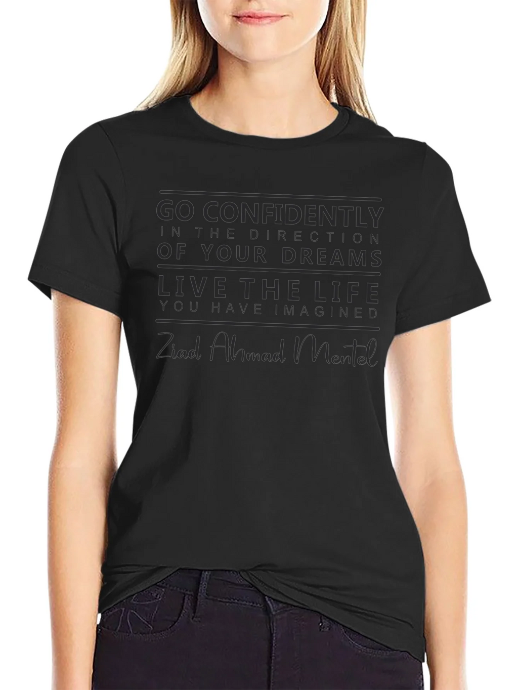 Motivational Black T-Shirt: Dream Big Live Life