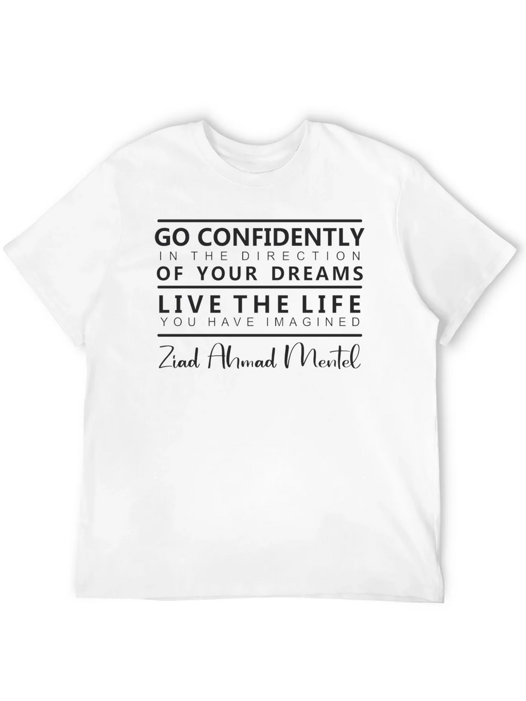 Motivational Black T-Shirt: Dream Big Live Life