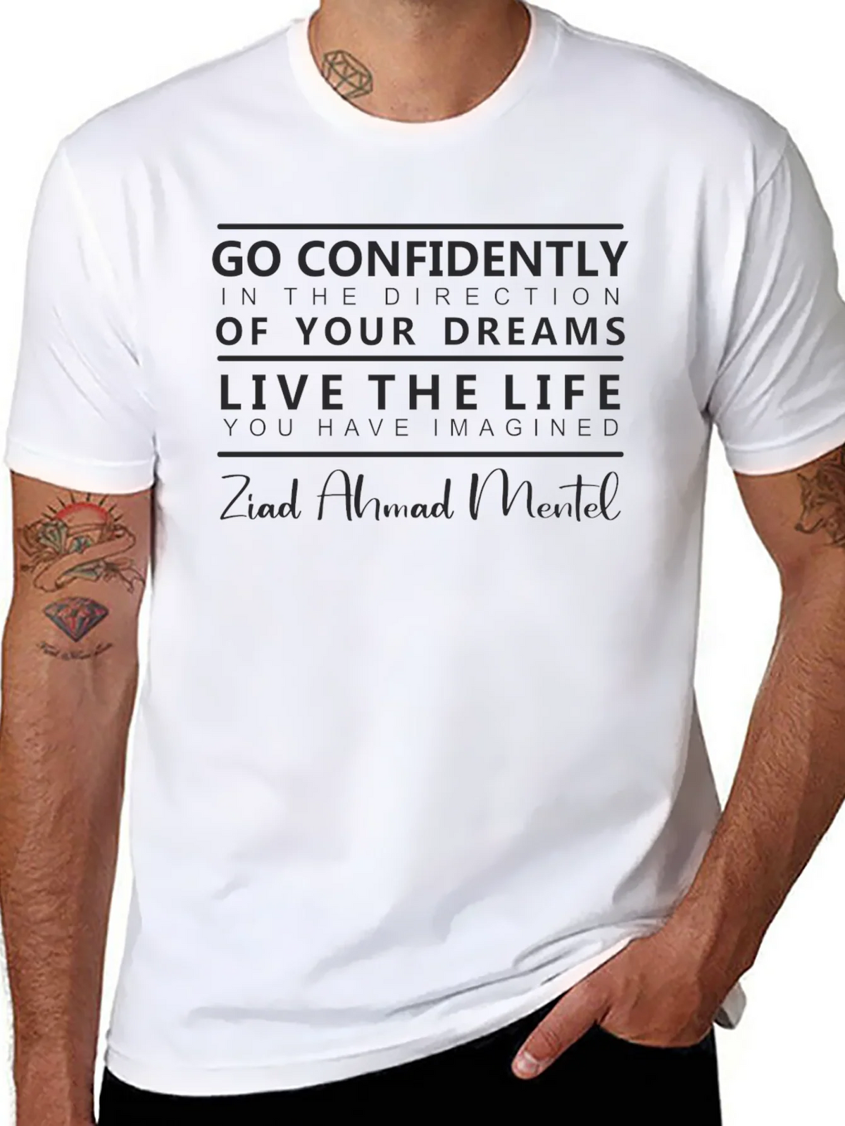 Motivational Black T-Shirt: Dream Big Live Life