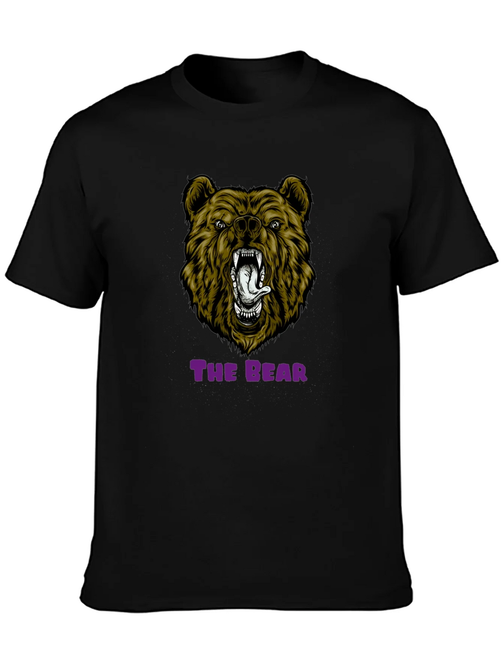 Bear Graphic Print T-Shirt - Mens Black Tee