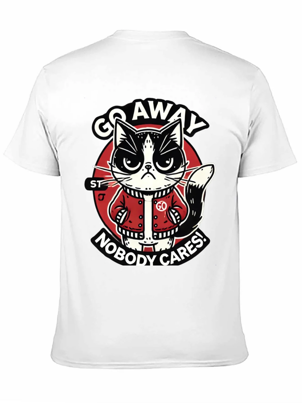 Go Away Cat T-Shirt Funny Graphic Tee
