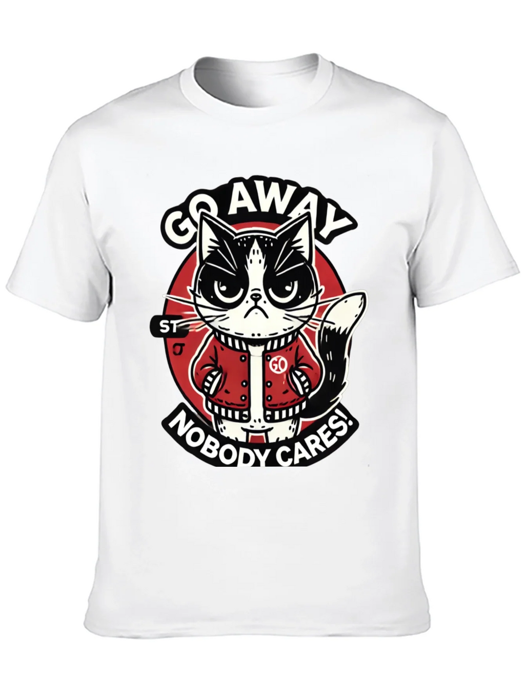 Go Away Cat T-Shirt Funny Graphic Tee