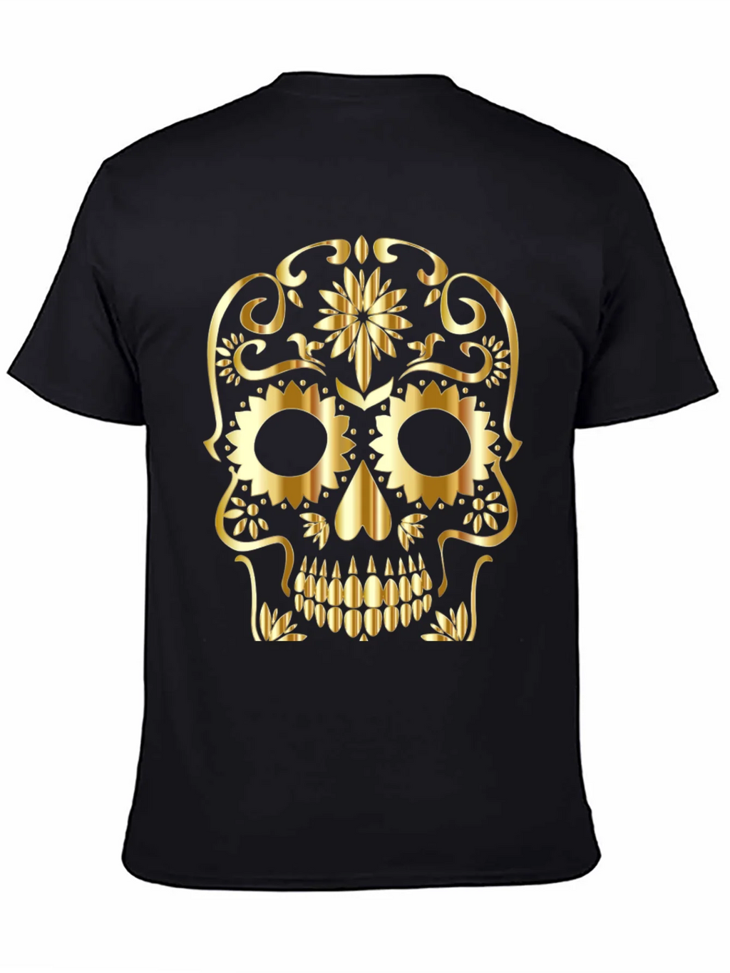 Golden Sugar Skull Graphic Tee