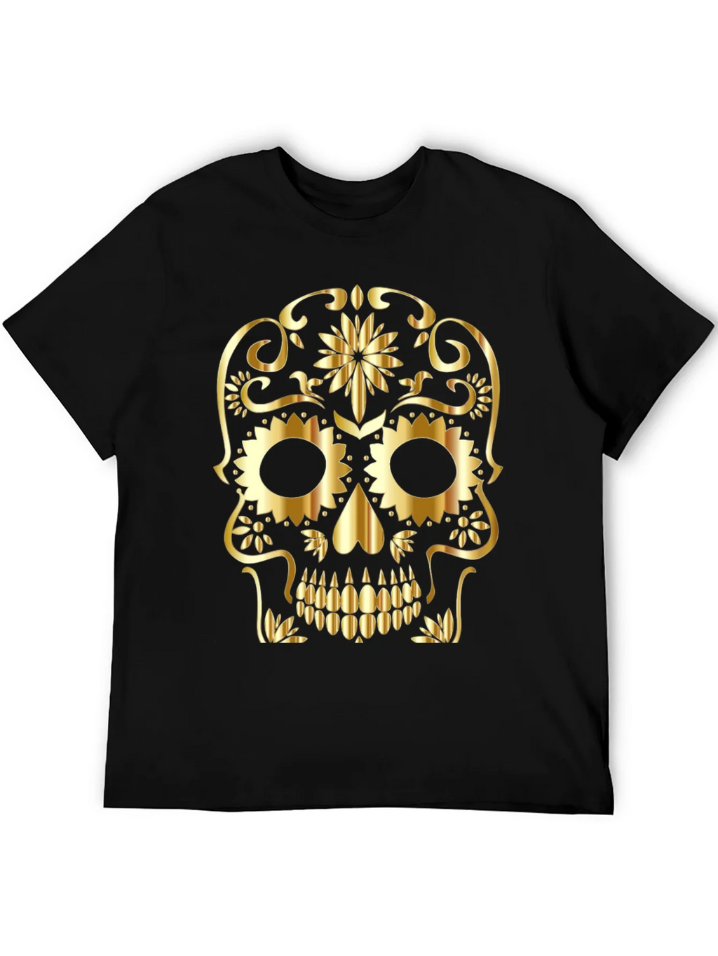 Golden Sugar Skull Graphic Tee