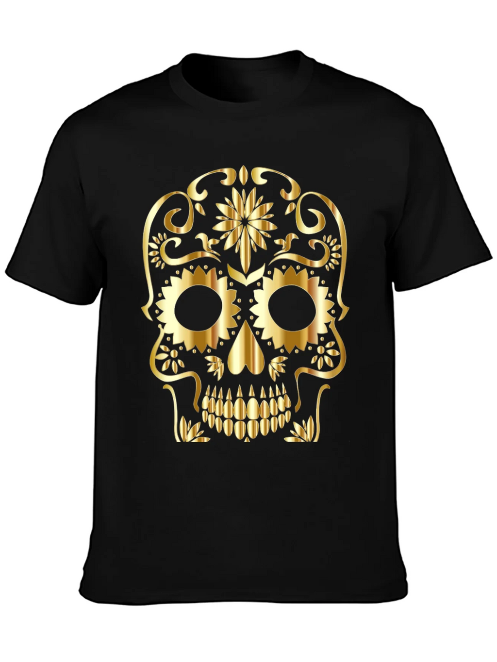Golden Sugar Skull Graphic Tee