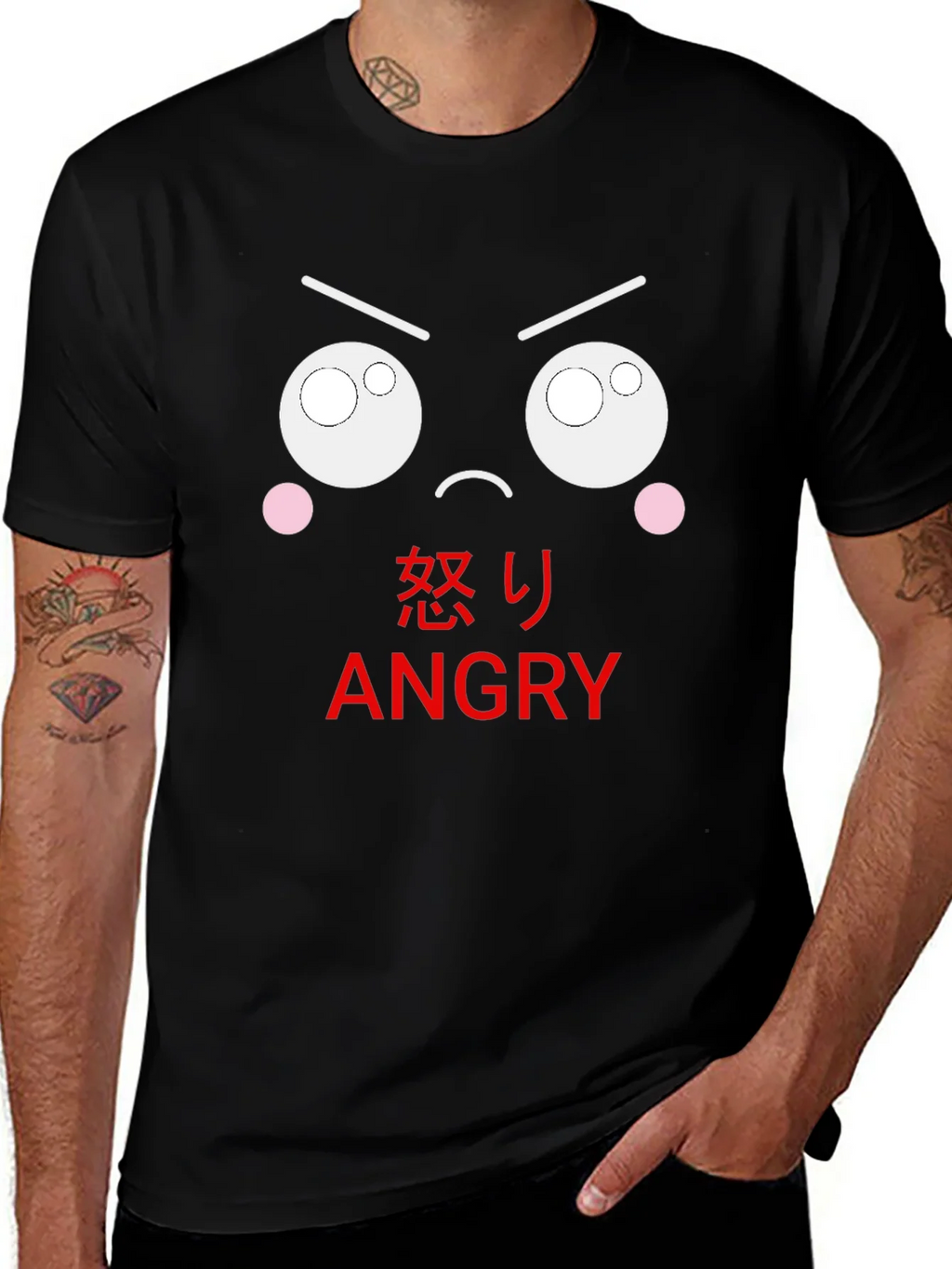 Angry Emoji Black T-Shirt