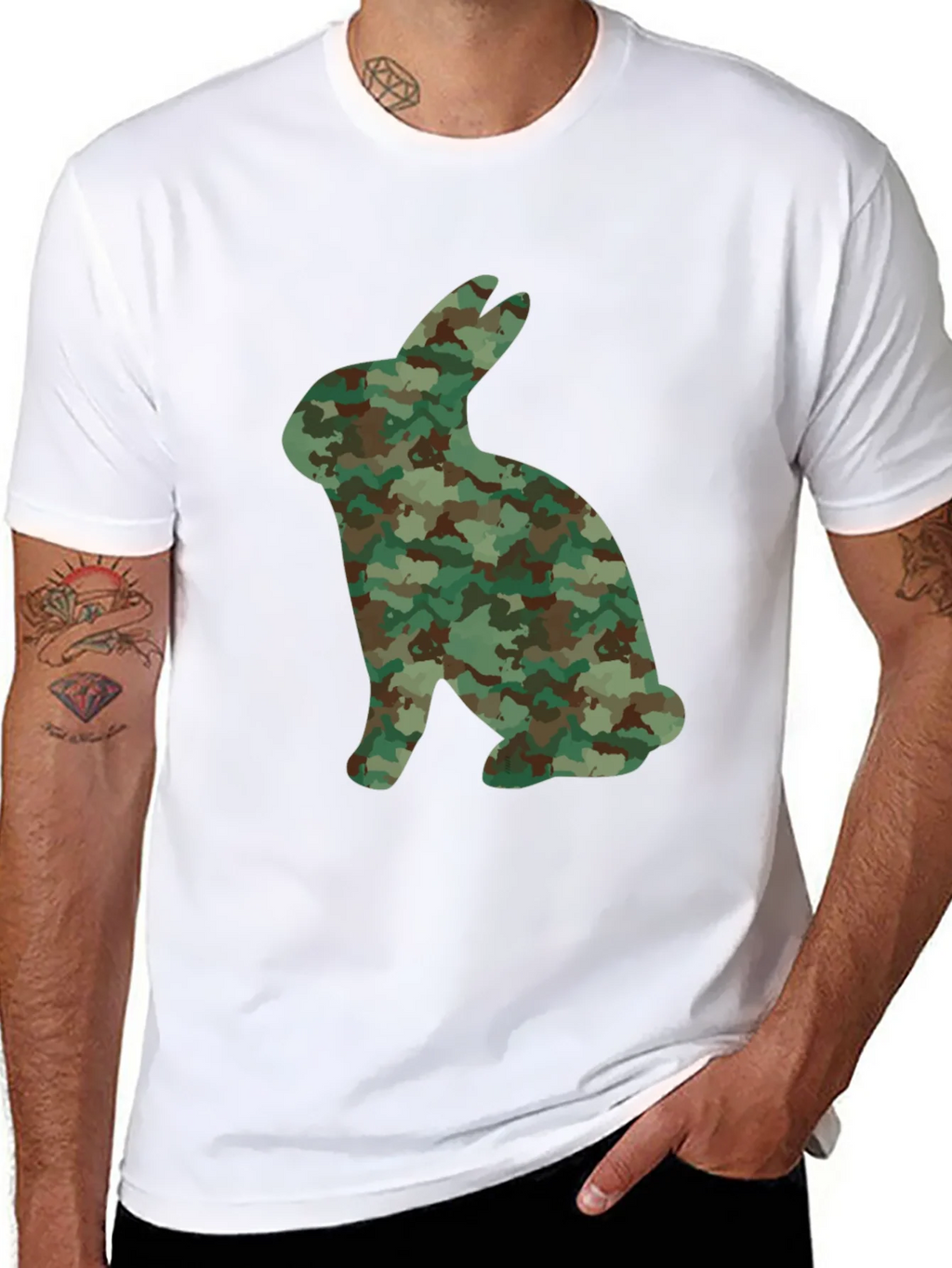 Camo Bunny T-Shirt - Unique Graphic Tee
