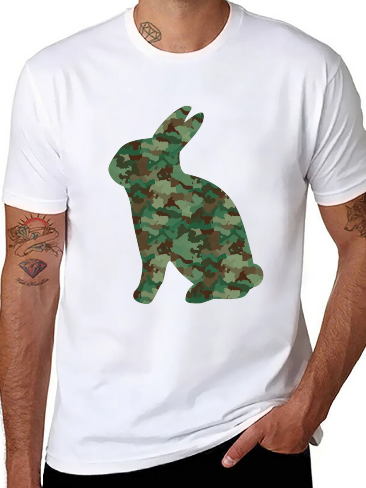 Camo Bunny T-Shirt - Unique Graphic Tee
