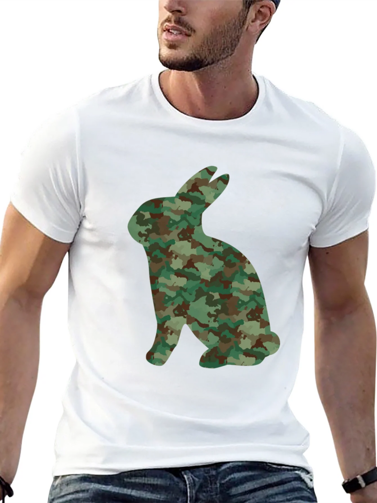 Camo Bunny T-Shirt - Unique Graphic Tee