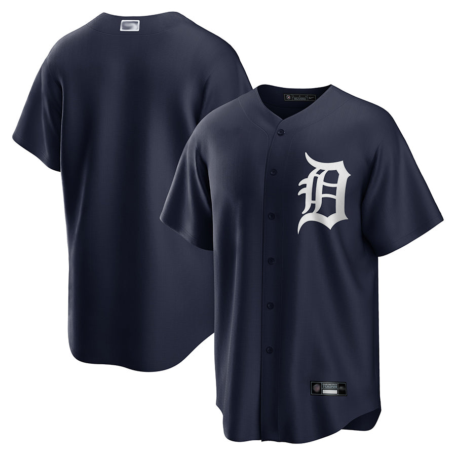 Custom D.Tigers Blank Navy Replica Game Baseball Jerseys