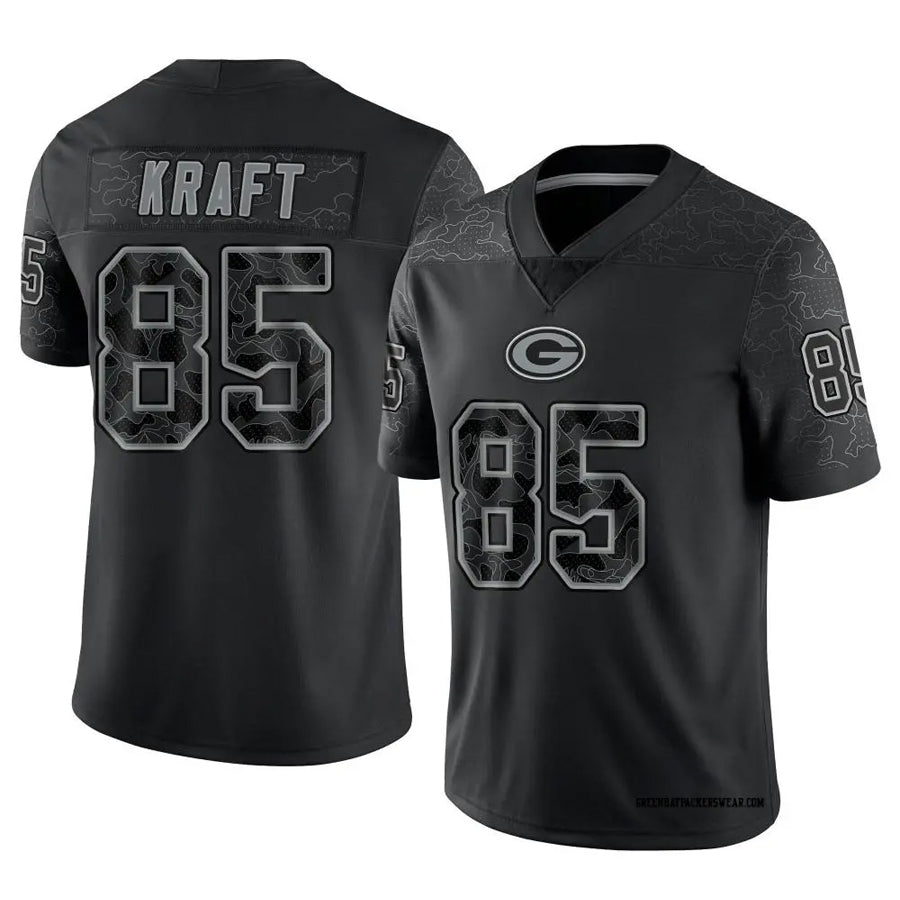 GB.Packers #85 Tucker Kraft Player Black RFLCTV Limited Football Jerseys