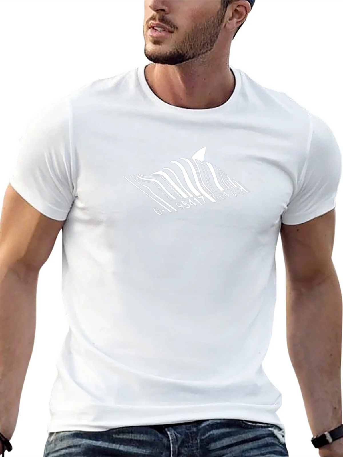 Shark Barcode T-Shirt - Unique Graphic Tee