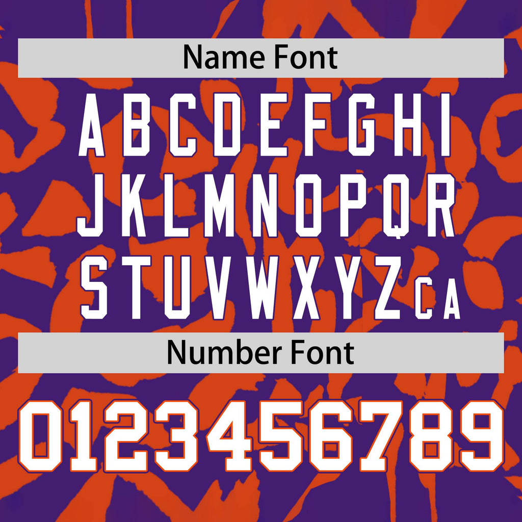 Custom Purple Orange Varsity Full-Snap Leopard Print Graffiti Pattern Letterman Baseball Jacket