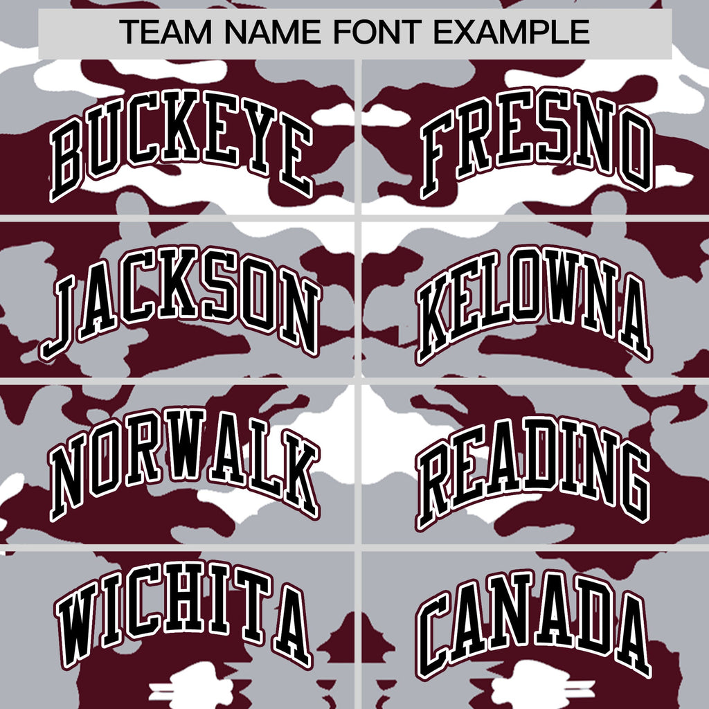 Custom Gray Crimson-White Varsity Full-Snap Camo Letterman Jacket