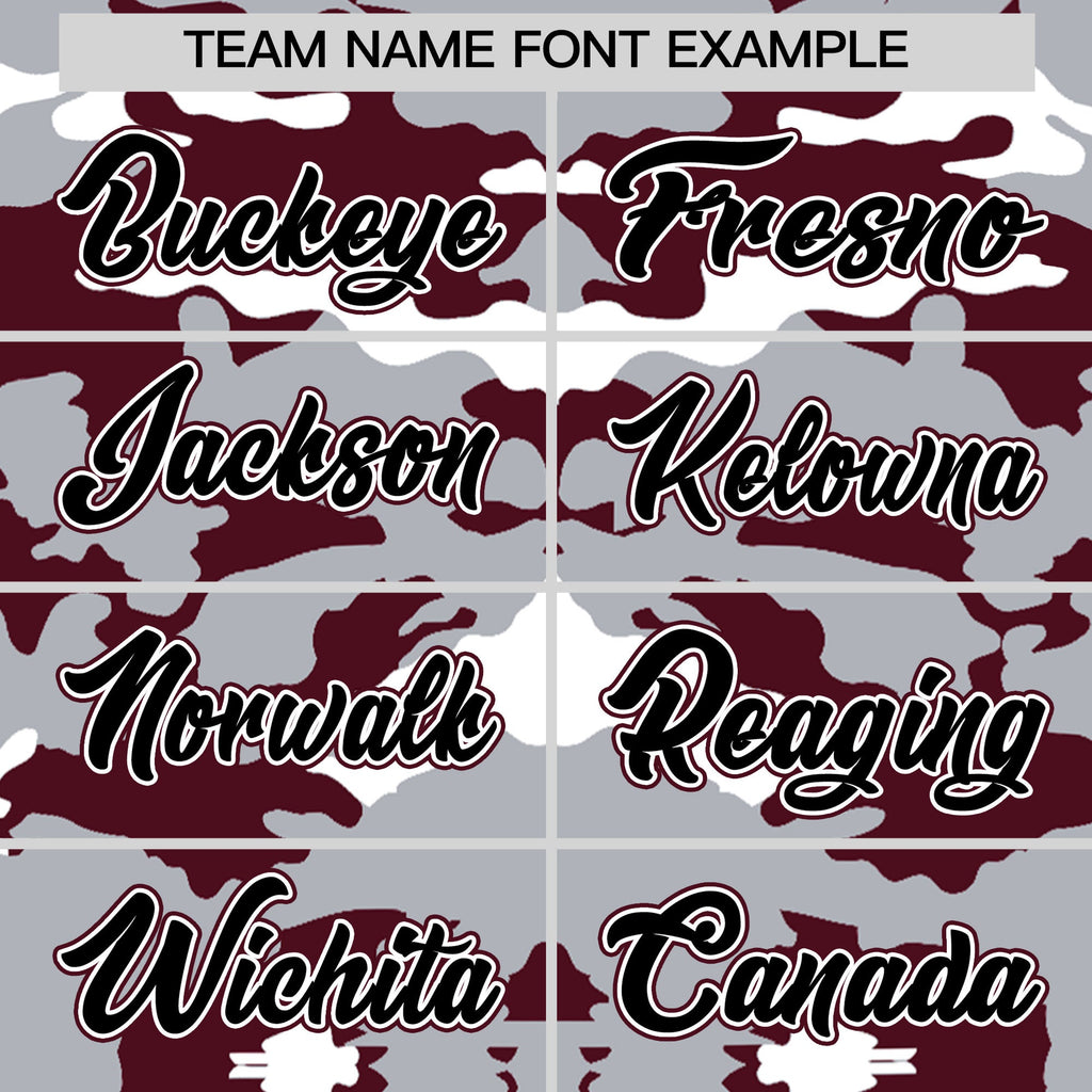 Custom Gray Crimson-White Varsity Full-Snap Camo Letterman Jacket