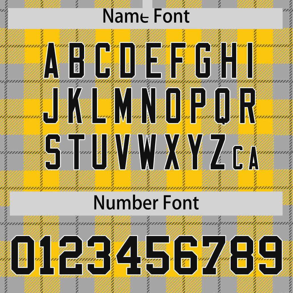 Custom Gold Gray Varsity Full-Snap Plaid Pattern Letterman Baseball Jacket