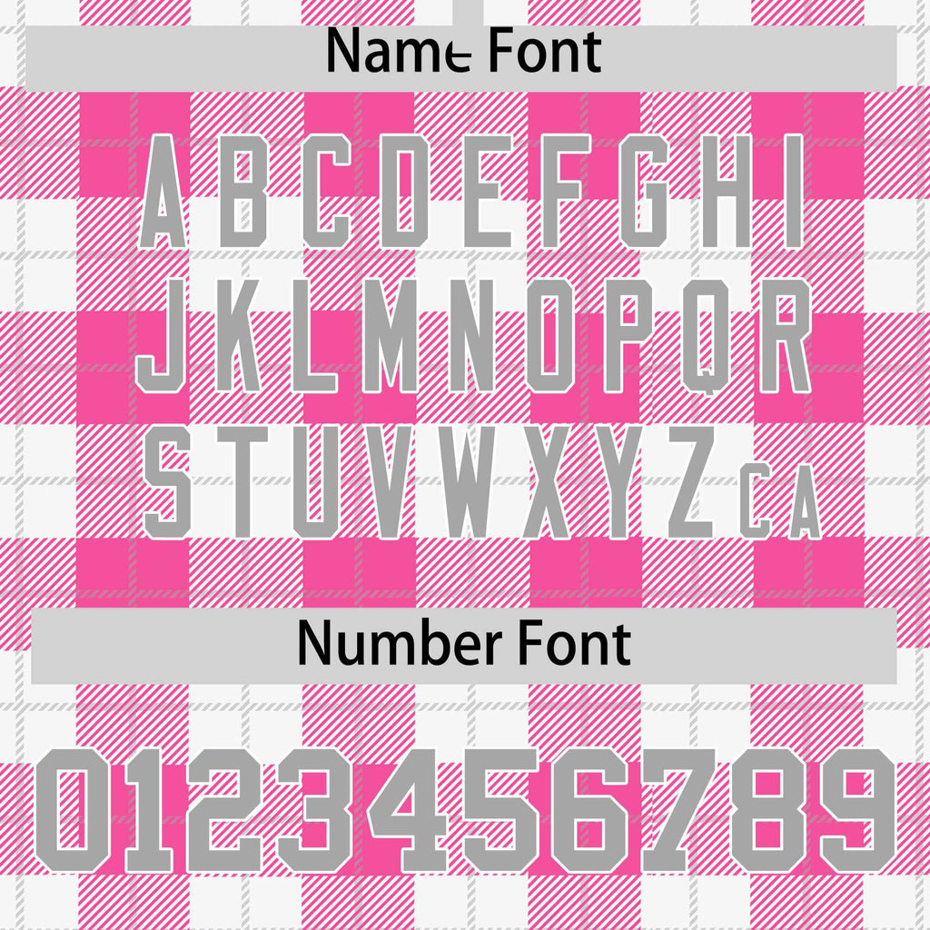 Custom Pink White Varsity Full-Snap Plaid Pattern Letterman Baseball Jacket
