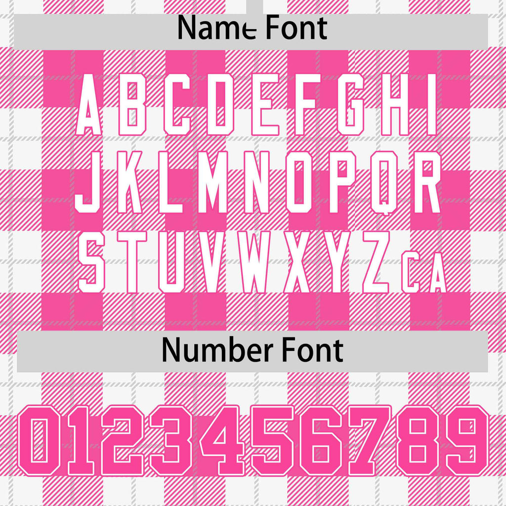 Custom Pink White Varsity Full-Snap Plaid Pattern Letterman Baseball Jacket