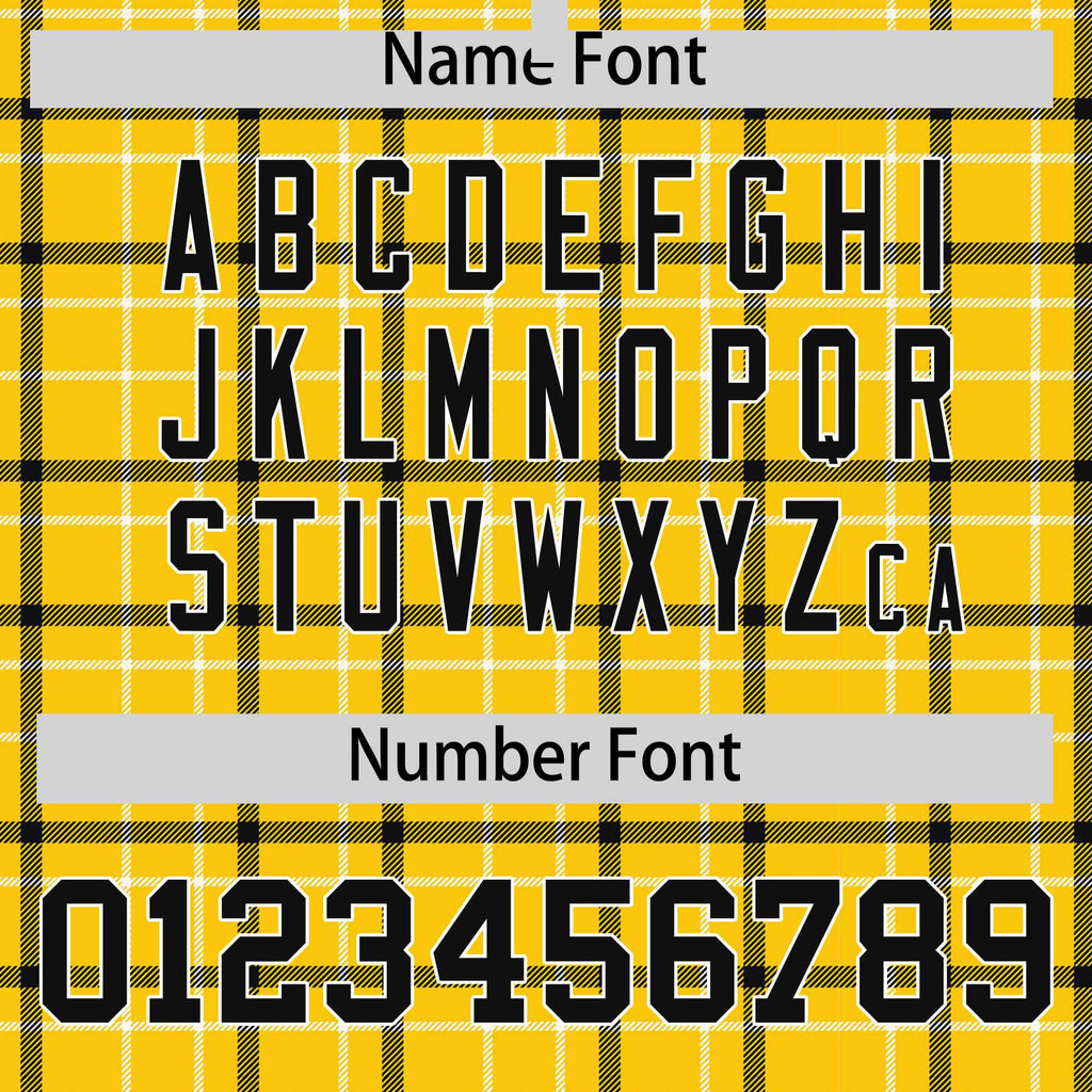 Custom Yellow Varsity Full-Snap Plaid Pattern Letterman Baseball Jacket
