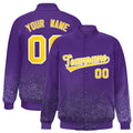 Custom Purple Varsity Full-Snap Sparkle-Effect Pattern Letterman Baseball Jacket