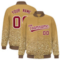 Custom Old Gold Varsity Full-Snap Sparkle-Effect Pattern Letterman Baseball Jacket
