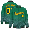 Custom Kelly Green Varsity Full-Snap Sparkle-Effect Pattern Letterman Baseball Jacket