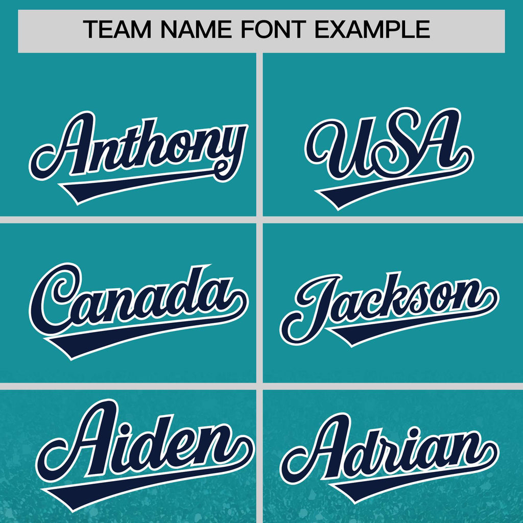Custom Aqua Varsity Full-Snap Sparkle-Effect Pattern Letterman Baseball Jacket