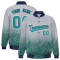 Custom Gray Varsity Full-Snap Sparkle-Effect Pattern Letterman Baseball Jacket