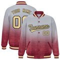 Custom Gray Varsity Full-Snap Sparkle-Effect Pattern Letterman Baseball Jacket
