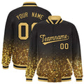 Custom Brown Varsity Full-Snap Sparkle-Effect Pattern Letterman Baseball Jacket
