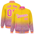 Custom Gold Varsity Full-Snap Sparkle-Effect Pattern Letterman Baseball Jacket