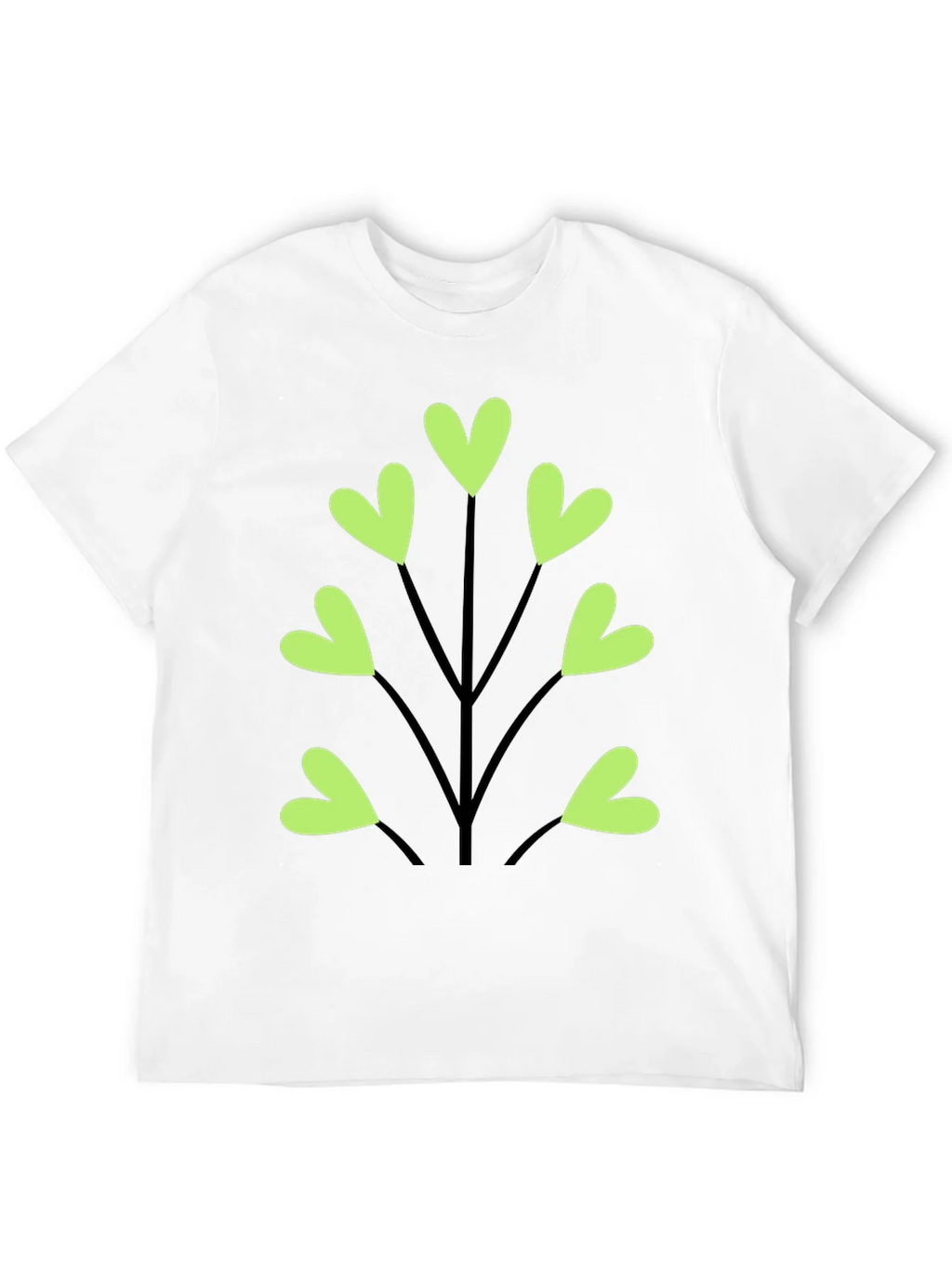 Heart Leaf Tee - Black Cotton T-Shirt