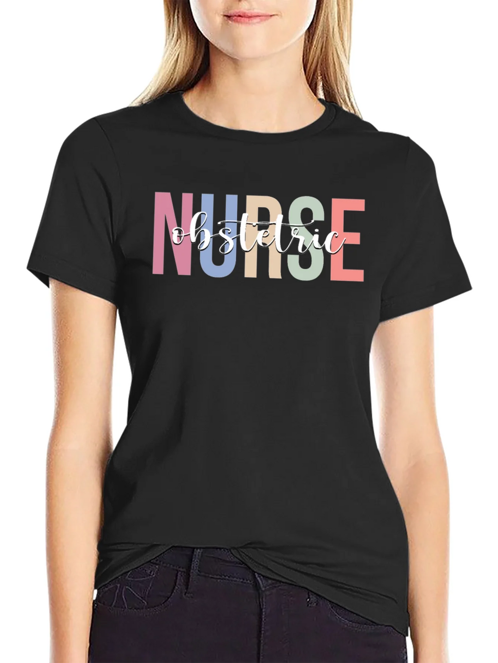 Obstetric Nurse Graphic Tee - Black T-Shirt