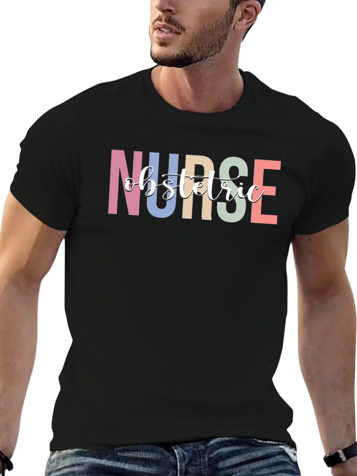 Obstetric Nurse Graphic Tee - Black T-Shirt