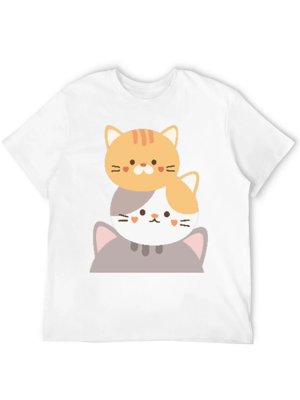 Cute Stacked Cats Graphic T-Shirt