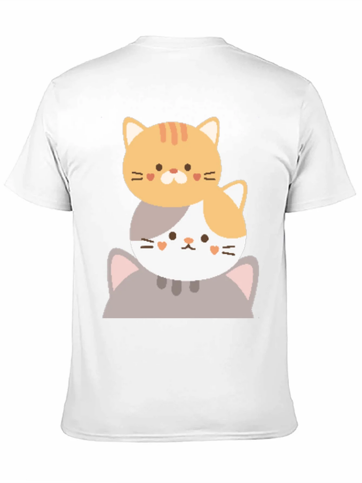 Cute Stacked Cats Graphic T-Shirt