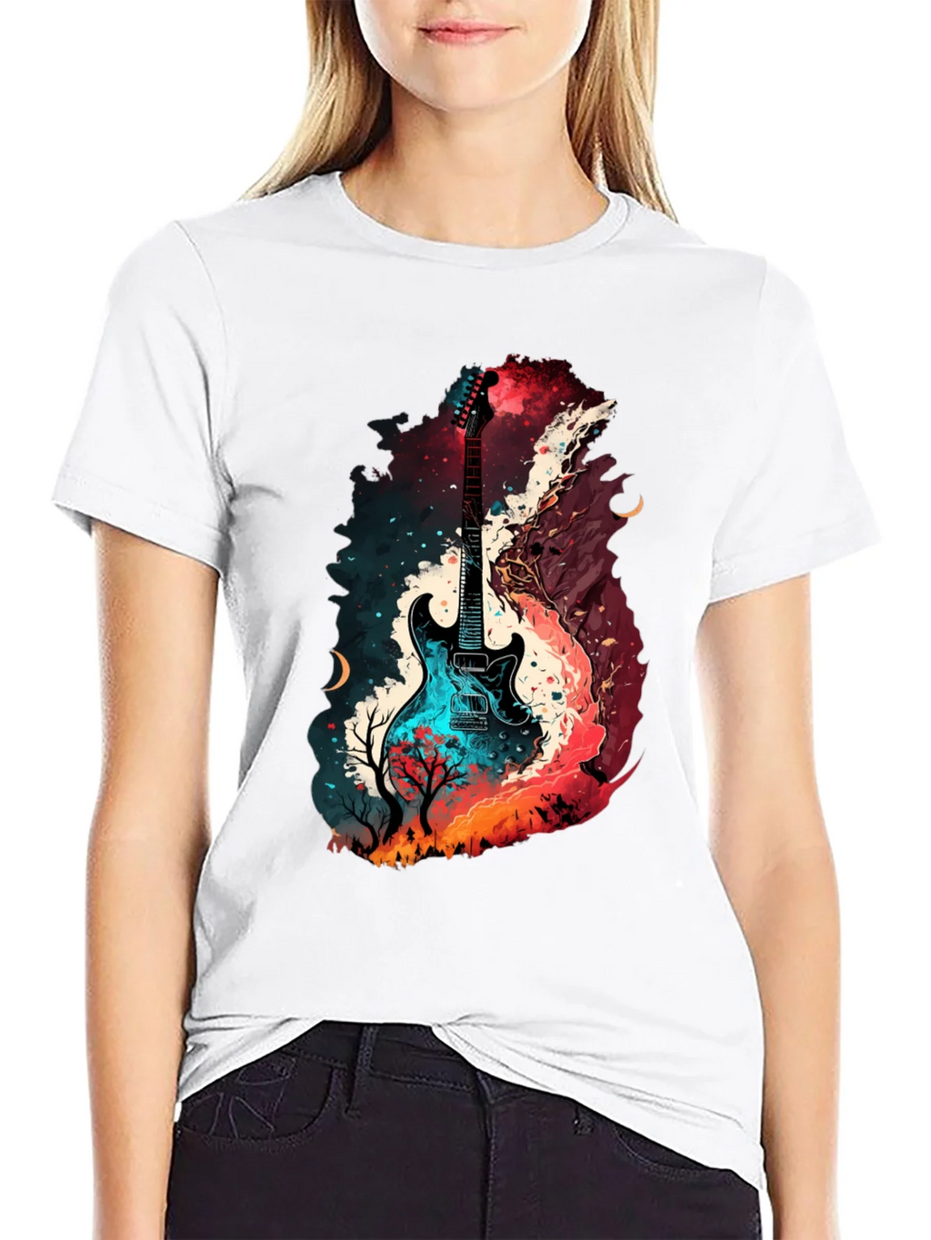 Guitar Landscape Graphic T-Shirt