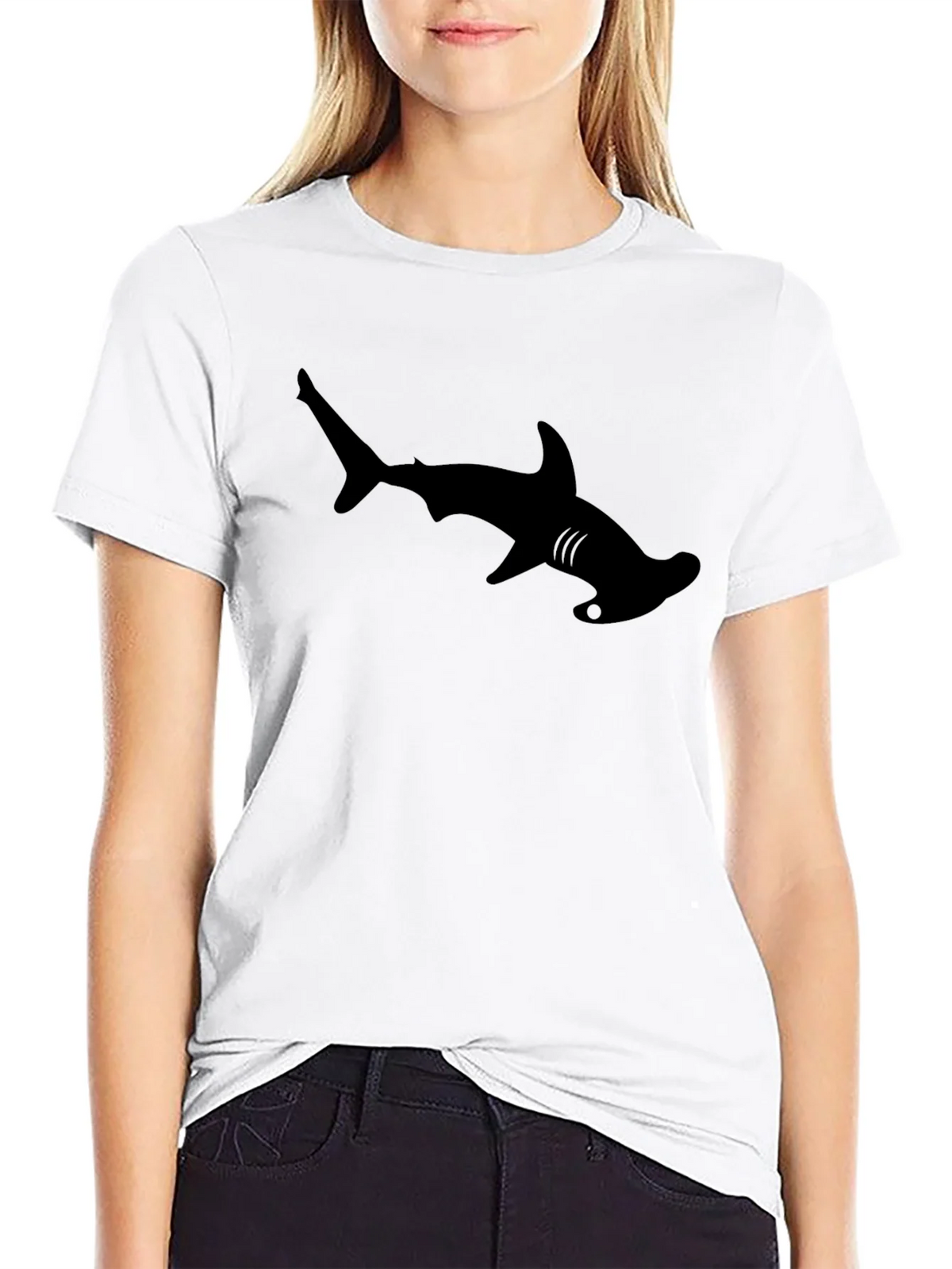 Hammerhead Shark Graphic Tee - Cool Black T-Shirt