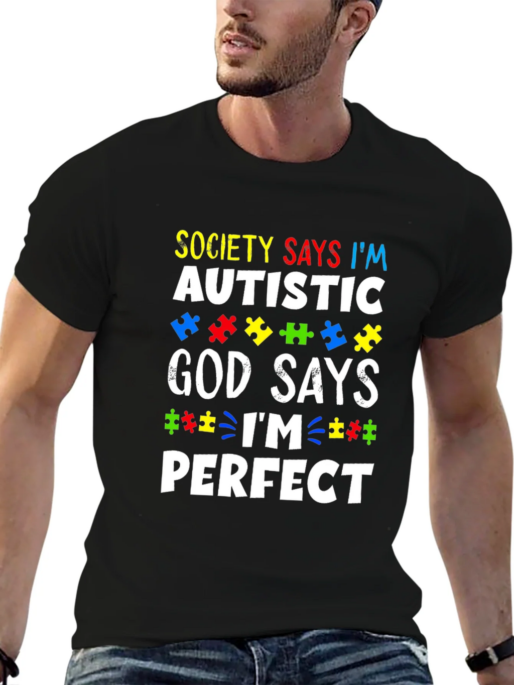 Autism Awareness T-Shirt - God Says Im Perfect