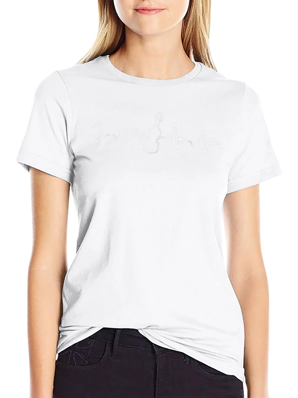 Violin Heartbeat Graphic Tee - Musician T-Shirt