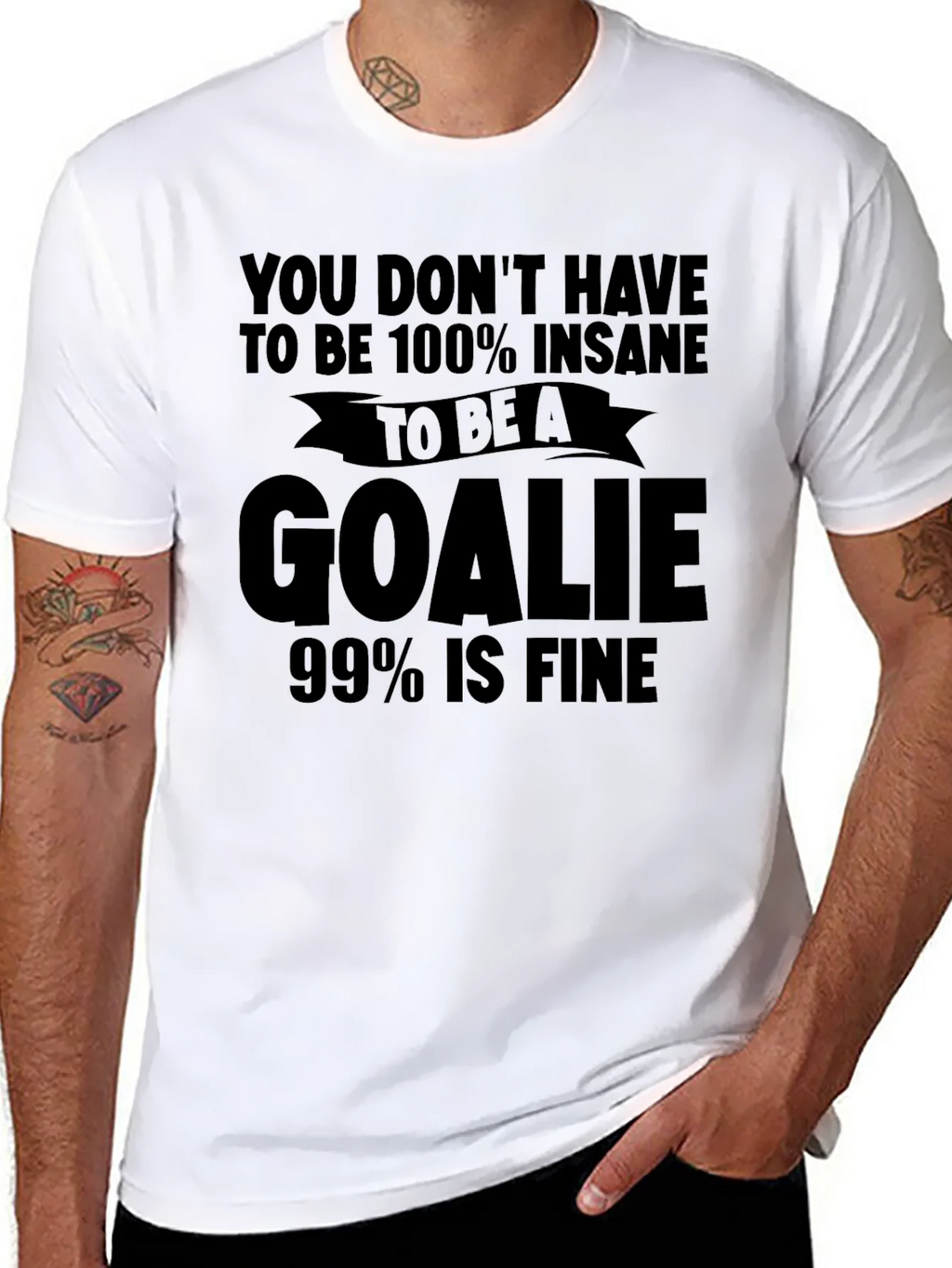 Insane Goalie T-Shirt: Funny Hockey Tee for Goalies