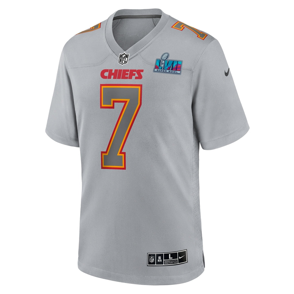 Harrison Butker Kansas City Chiefs Nike Super Bowl LVII Patch Atmosphere Fashion Game Jersey - Gray