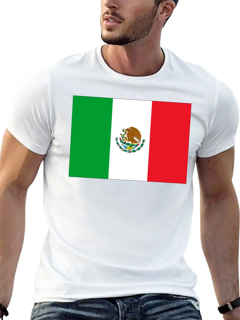 Mexican Flag Graphic Black T-Shirt