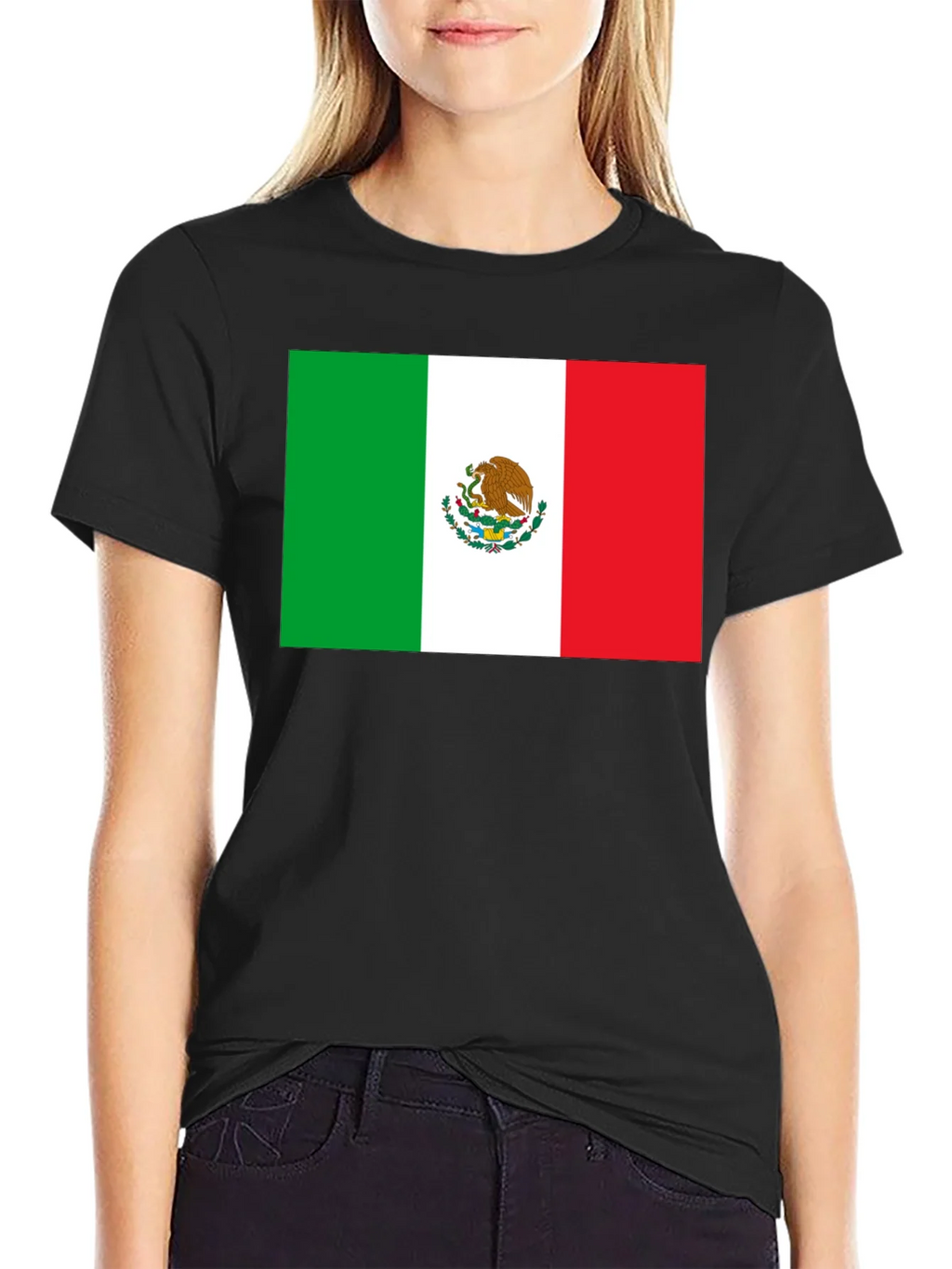 Mexican Flag Graphic Black T-Shirt