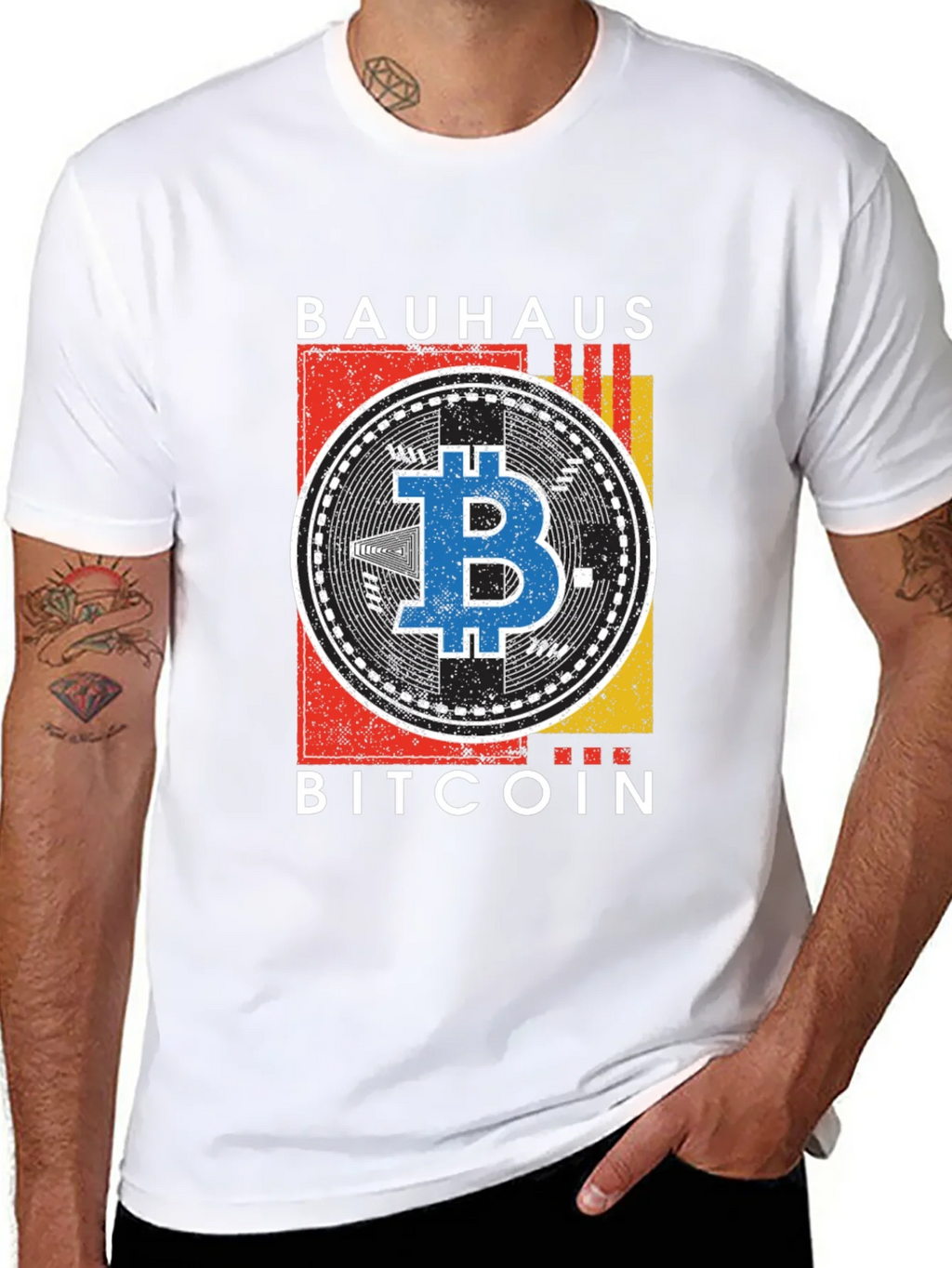 Bauhaus Bitcoin Graphic T-Shirt - Modern Crypto Tee
