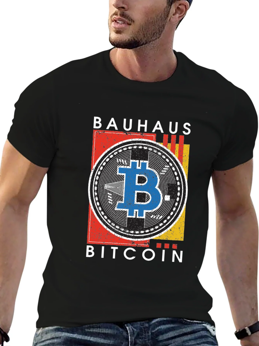 Bauhaus Bitcoin Graphic T-Shirt - Modern Crypto Tee