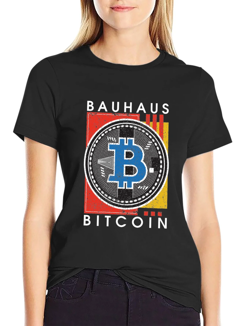 Bauhaus Bitcoin Graphic T-Shirt - Modern Crypto Tee